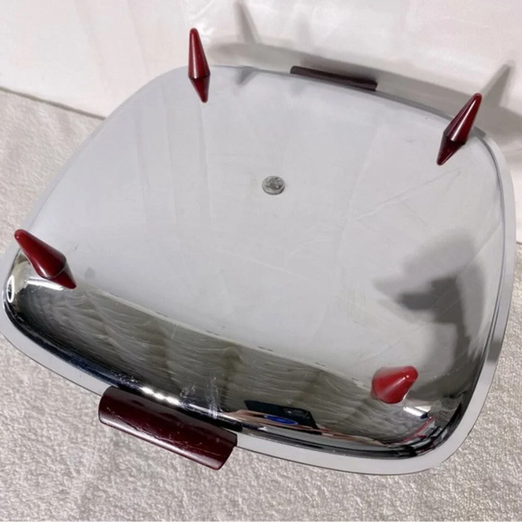 Vintage Glo Hill Gourmates Two Tier Chrome Serving Tray With Bakelite Handles - Picture 10 of 15